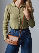 Cross Body Tas Caviar Leder Milano Bruin caviar CA23067-vue-porte